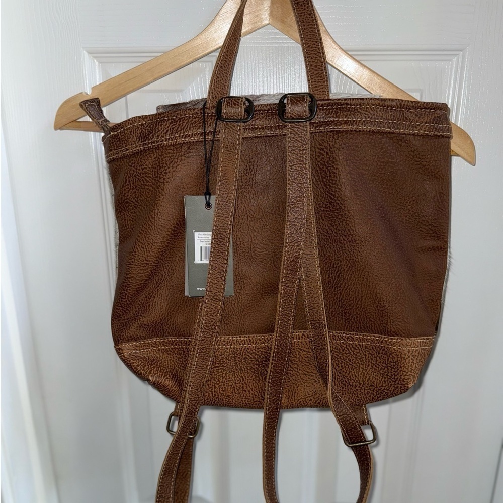 Myra bag NWT leather and canvas convertible backpack purse western boho Western - Picture 3 of 10